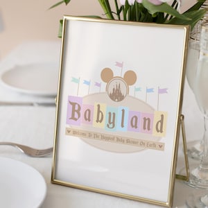 Printable Babyland Baby Shower Sign, Happiest Baby Shower On Earth, Mickey Baby Shower, Disneyland Party Decoration, Digital file