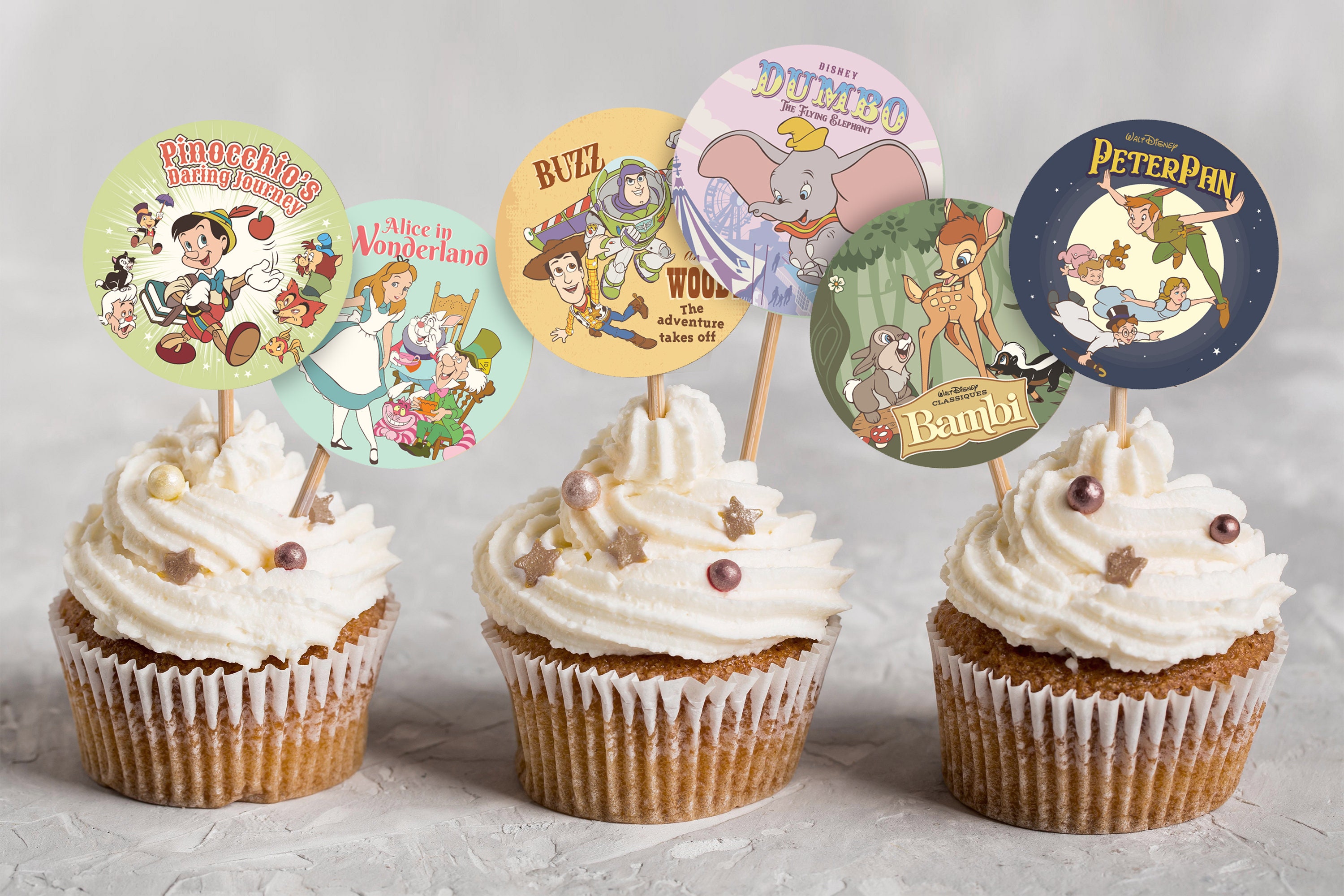 Alice In Wonderland Cupcake Toppers, Handmade – Party Mania USA
