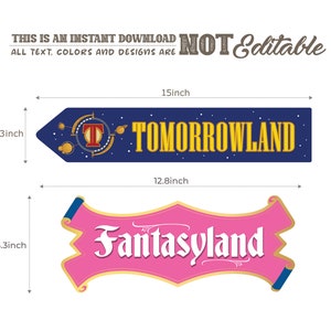 Magic Kingdom Party Directional Sign, Disney World Birthday, Princess ...
