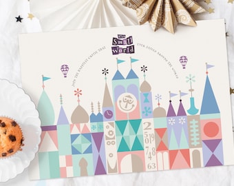 Printable It's A Small World Party Place Mat, It's A Small World Wall Art, Disney Birthday, Magical Party Decoration, Digital file