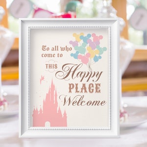 Printable Disneyland Welcome Sign, Mickey Birthday, Disneyland Party Decoration, Digital file