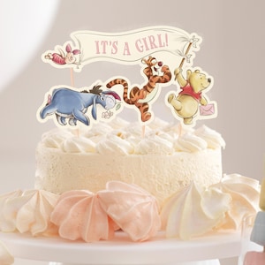Druckbare Winnie Puuh Kuchen Topper, Hundred Acres Wood Party Dekoration, Pooh Bär Baby Shower, Digital