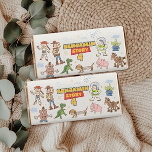 Utskrivbar Toy Story födelsedagskalas Hershey chokladpapper, Woody festdekoration (digital fil)