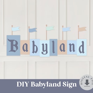 Signo de fiesta de Babyland imprimible, decoración de fiesta de baby shower de Disneyland, archivo digital