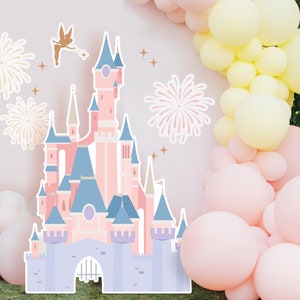 Printable Disney World Castle Cutout, Disney World Baby Shower Stand Up Prop, Cinderella Castle, Princess Party Decoration, Digital file
