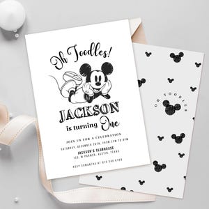 Mickey Birthday Invitation, Disneyland Birthday Invitation, Mickey Birthday, Oh Toodles, Mickey Sketch, Digital, Printable