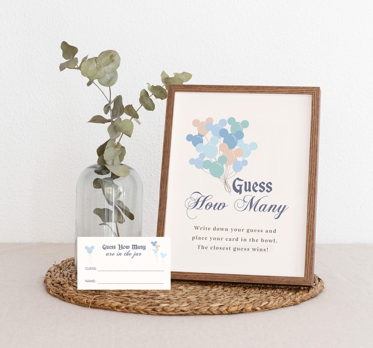 Printable Guess How Many Game, Disneyland Baby Shower Game Sign ...