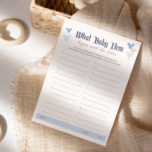 Printable Baby Item ABC Game, Babyland Baby Shower Games, Disneyland Happiest Baby Shower Games, Digital file