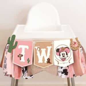 Printable Minnie Cowboy Two Banner, Rodeo Birthday Party High Chair ...