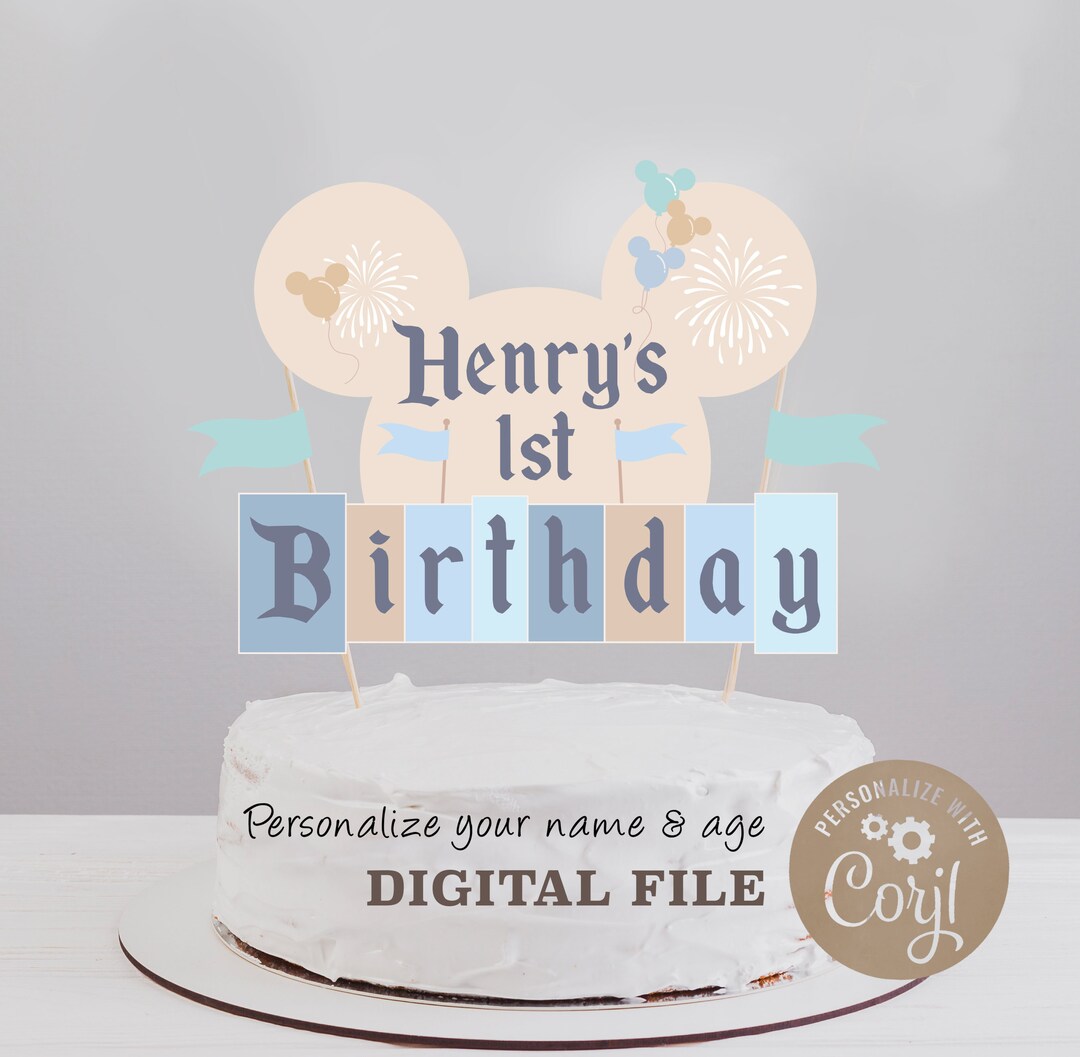 Editable Name Birthday Cake Topper, Printable Happiest Birthday on ...