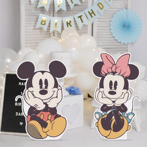 Printable Classic Mickey & Minnie Cutout, Disneyland Birthday Party Stand Up Prop, Mickey Baby Shower, Minnie Party Decoration, Digital file