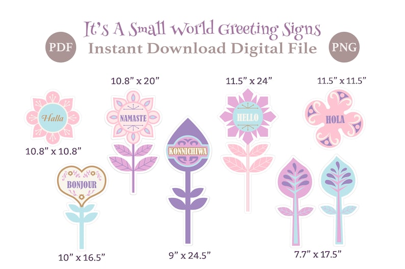 Printable It's A Small World Greeting Signs, It's A Small World Party ...
