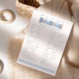 Printable Baby Trivia, Babyland Baby Shower Games, Disneyland Happiest Baby Shower Games, Digital file
