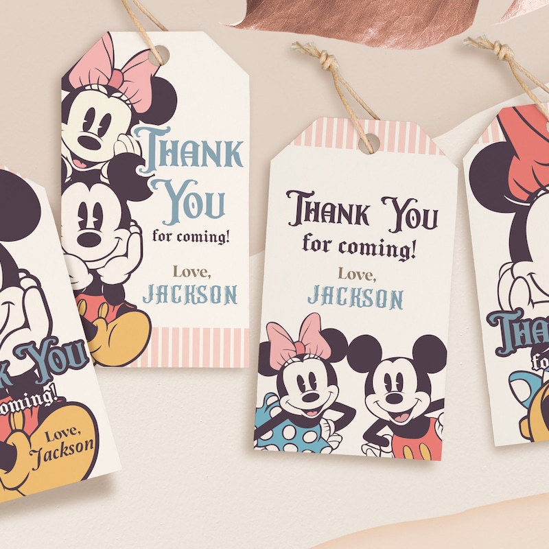 Mickey Mouse Thank You Cards - Etsy
