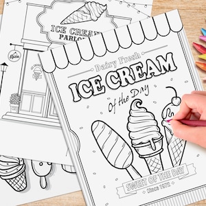 Ice Cream Party Coloring Pages, Ice Cream Birthday Party Coloring Pages, Ice Cream Coloring Pages for Kids