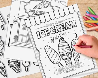 Ice Cream Party Coloring Pages, Ice Cream Birthday Party Coloring Pages, Ice Cream Coloring Pages for Kids