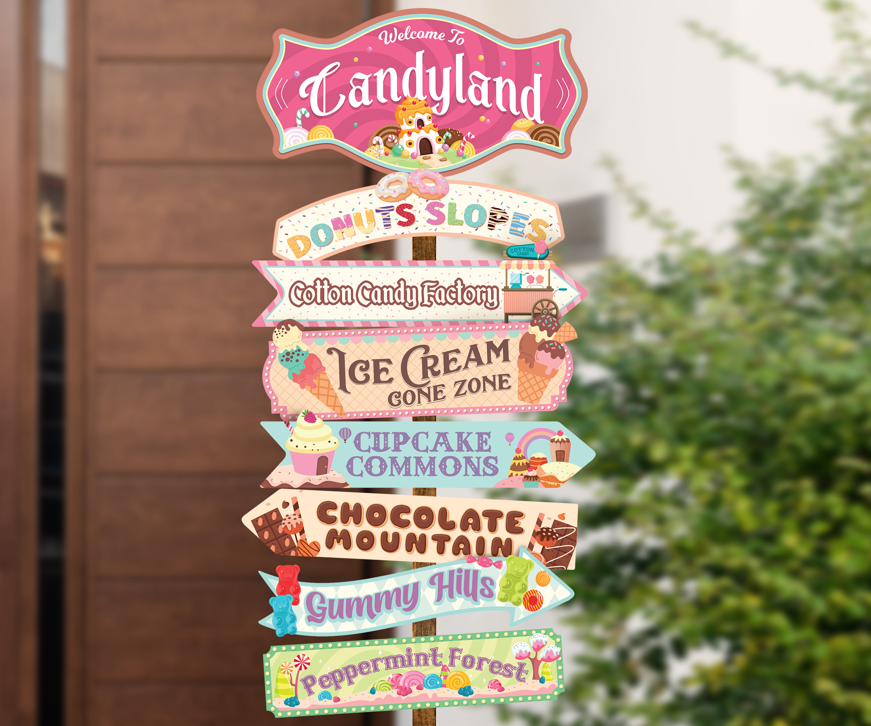 Printable Candyland Party Directional Sign, Ice Cream Birthday