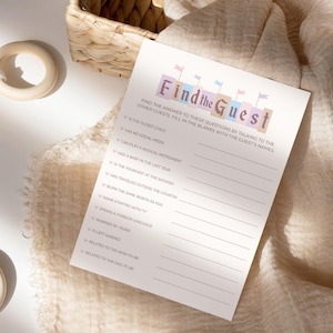 Printable Find the Guest, Babyland Baby Shower Games, Disneyland Happiest Baby Shower Games, Digital file