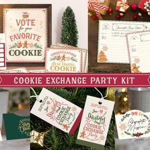 Christmas Cookie Exchange Party Kit, Instant Download, Not Editable