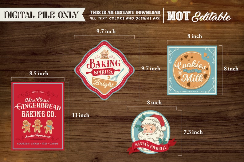 PRINTABLE Gingerbread Bakery Sign, Cookie Exchange Party Decoration, Christmas Party Decor, Digital file image 7