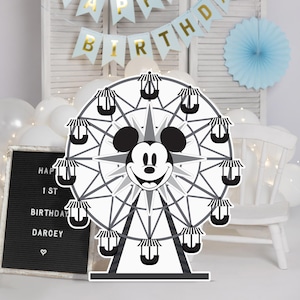 Printable Mickey Ferris Wheel Cutout, Disneyland Birthday Party Stand Up Prop, Mickey Baby Shower Party Decoration, Digital file