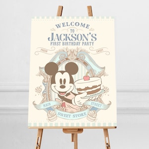 Printable Disney Party Welcome Sign, Mickey Birthday Party Welcome Sign, Perfect for any Disney theme birthday party or event, Digital file