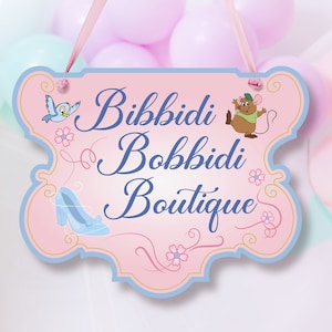 Bibbidi Bobbidi Boutique sign, Disneyland Birthday, Princess Birthday, Princess Party Decoration, Digital file