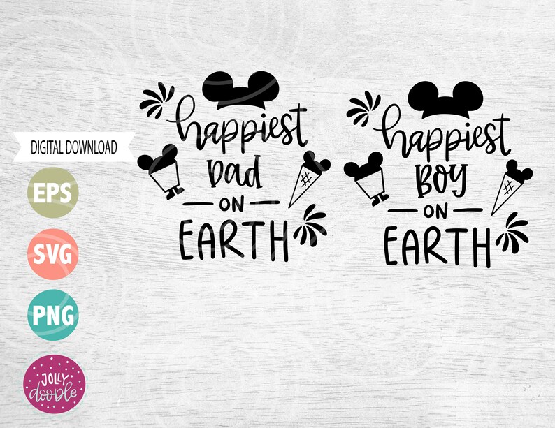 Download Happiest Dad and boy on earth disney inspired SVG cut files | Etsy