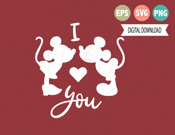 I Love You Mickey Svg Digital Download Hand Drawn Cut File Etsy