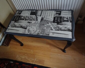 Upcycled black and grey coffee table
