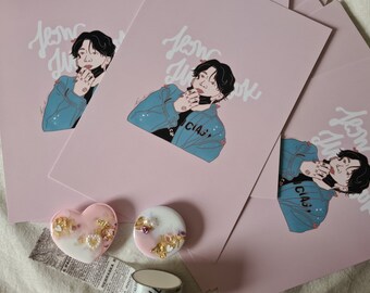 Bts Cartoon Drawing Etsy