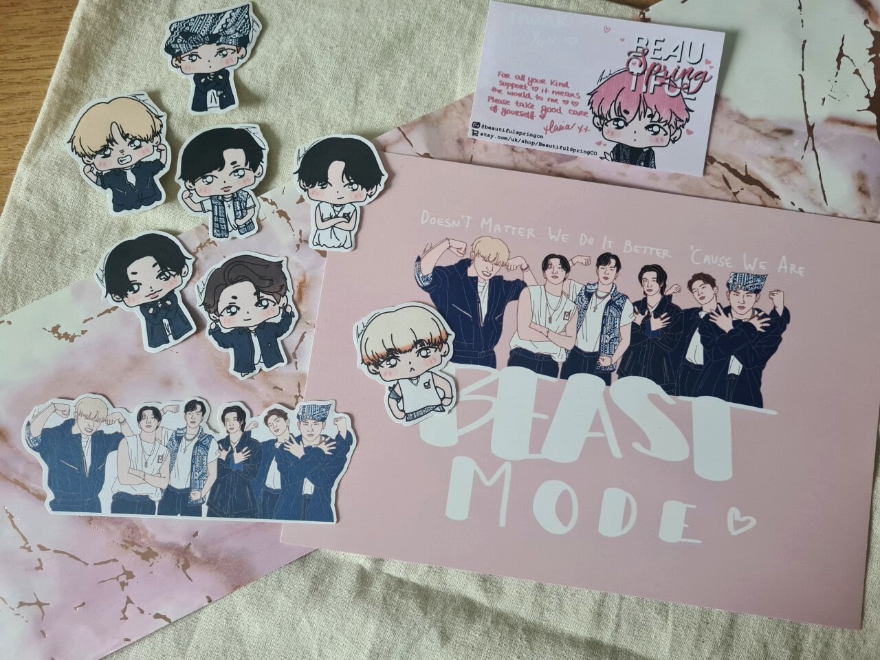 monsta x beastmode a5 print sticker bundle etsy