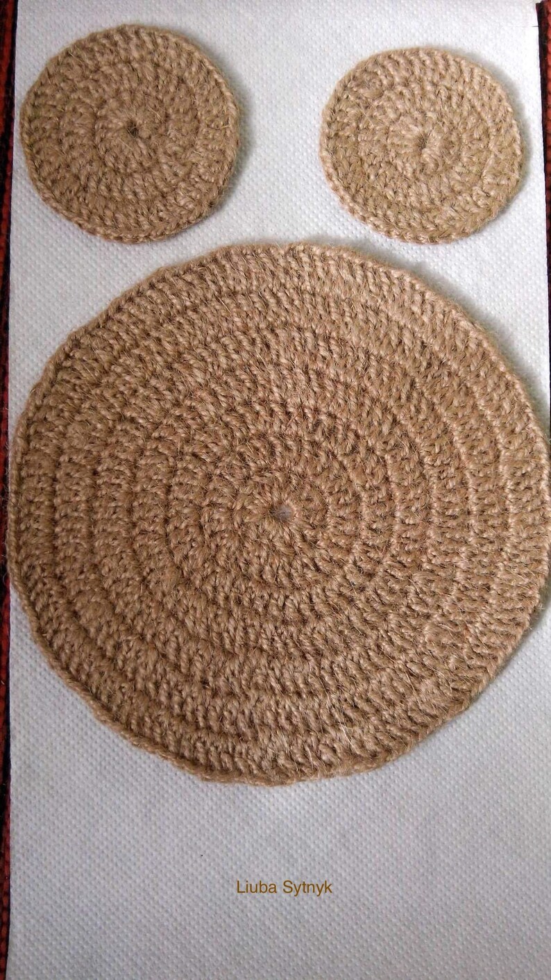 Burlap table mat Round plate mats Circle Placemat Vintage Etsy