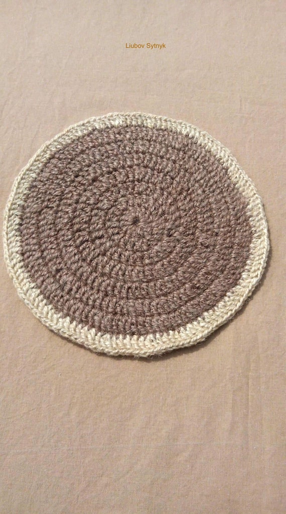 Burlap Table Mat Round Plate Mats Circle Placemat Vintage Etsy