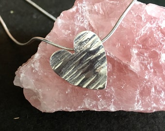 Hammered heart pendant