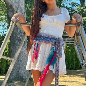 Gray Crochet Pixie Belt