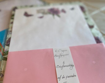 Ensemble de papeterie (papier et enveloppe), cadeau, bureau, papeterie, lettre, enveloppes, papier, fait main, motif italien