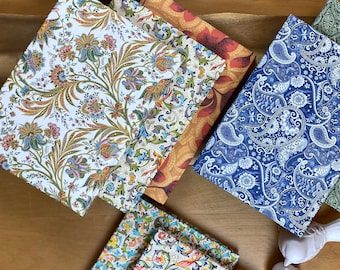 Notebook / Journal Medium (A5), Handmade. 10 Italian Motifs Available, Floral Pattern. Diary. Lined, Blank.