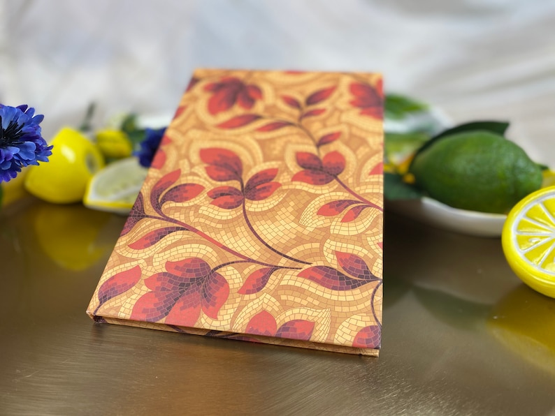 Notebook / Journal Medium A5, Handmade. 10 Italian Motifs Available, Floral Pattern. Diary. Lined, Blank. 6