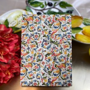 Notebook / Journal Medium A5, Handmade. 10 Italian Motifs Available, Floral Pattern. Diary. Lined, Blank. 10