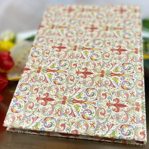 Notebook / Journal Medium A5, Handmade. 10 Italian Motifs Available, Floral Pattern. Diary. Lined, Blank. 5