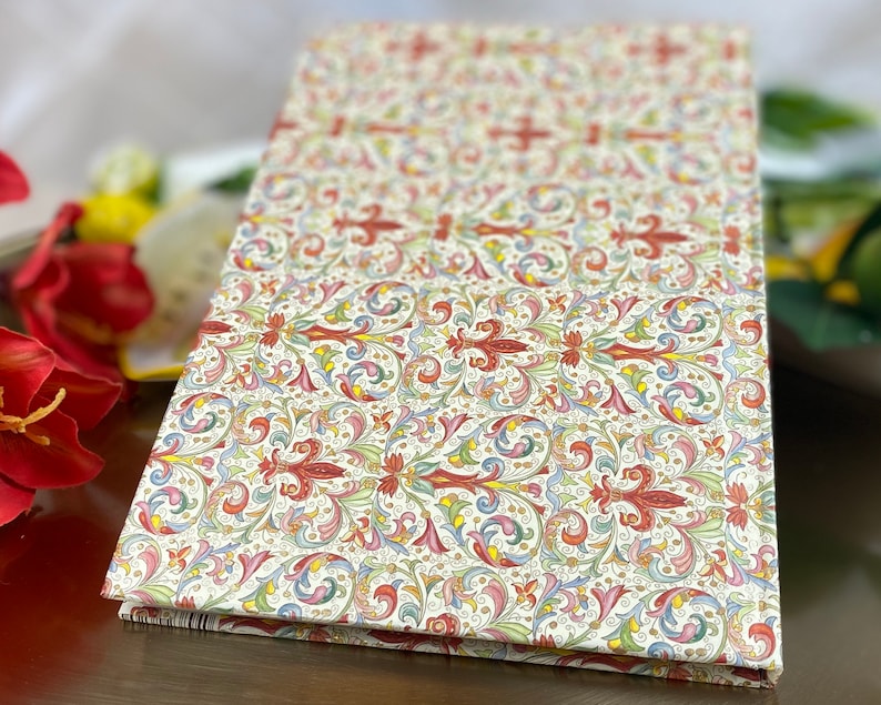 Notebook / Journal Medium A5, Handmade. 10 Italian Motifs Available, Floral Pattern. Diary. Lined, Blank. 5