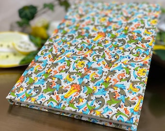 Notebook A5 Medium, Handmade. Italian Motif, Floral Pattern. Lined, Blank, Checkered. Diary, Notebook, Journal, Diary, Gift, Stationery