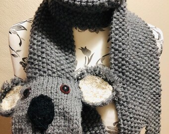 Kenzo the Koala Scarf hand knitted