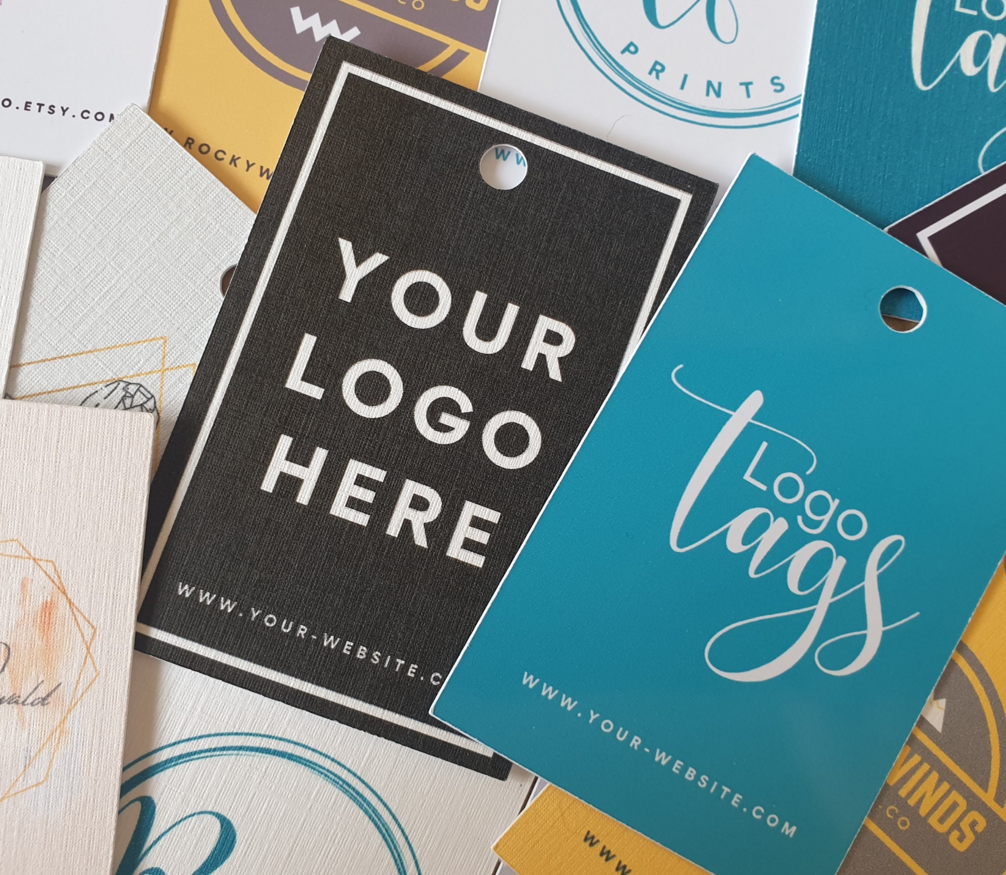 Logo Business Tags Rectangle Custom Swing Tags Shop Name - Etsy UK