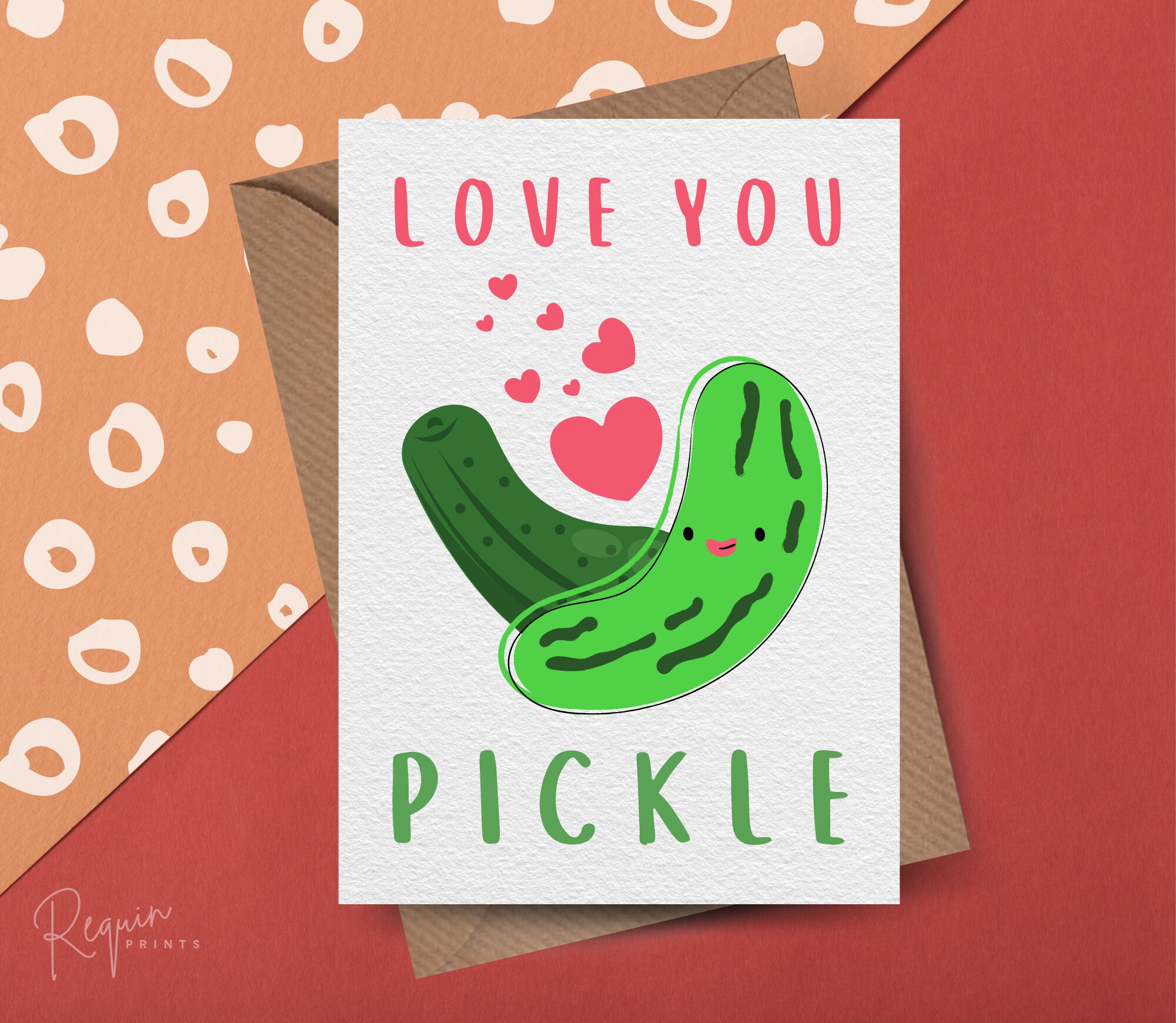 Pickle Card Valentine's Card A6 Greetings Card Etsy