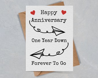 First Anniversary Card | 1st Wedding Anniversary Card | Paper Anniversary Card | Greetings Card | Anniversary Card | A6 Card