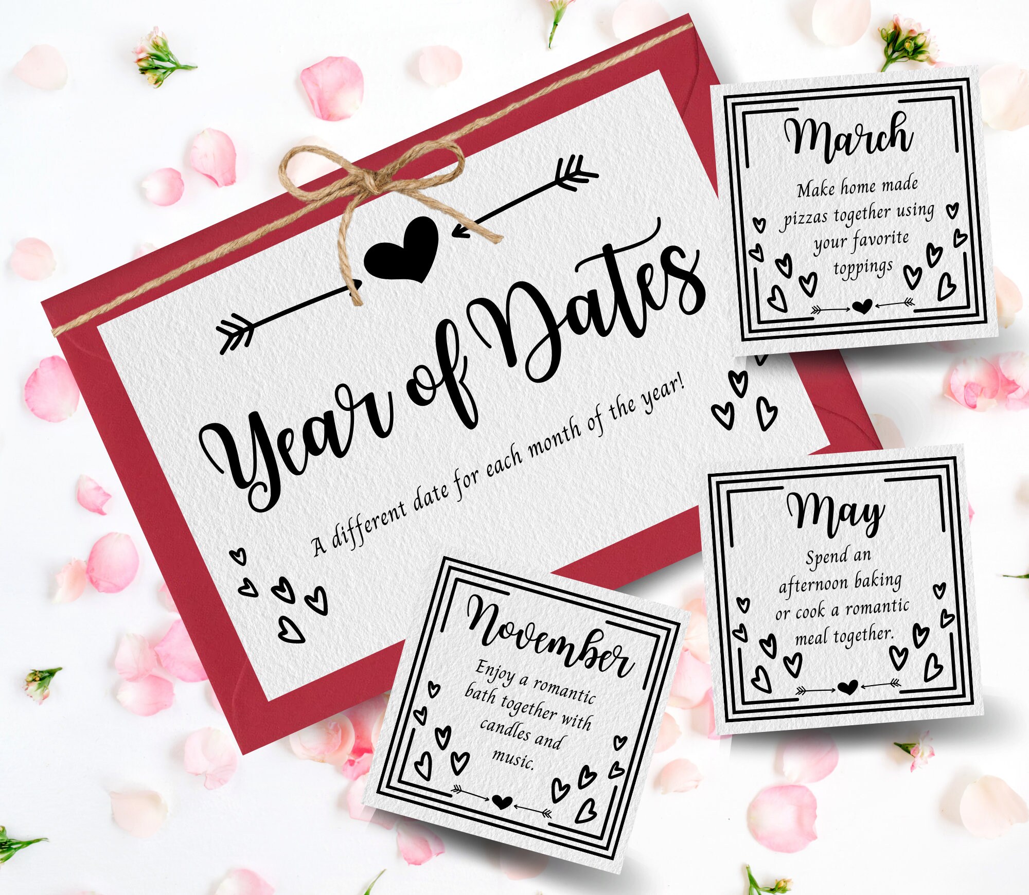 Date Night Cards Envelope Anniversary Gift Date Idea Cards | Etsy