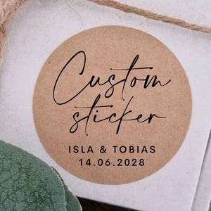 Stickers kraft personnalisés | Stickers mariage marron kraft | Étiquettes personnalisées | Mini stickers personnalisés | Stickers personnalisés | Stickers mariage