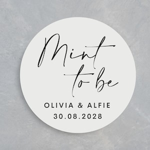 Mint To Be Wedding Stickers | Personalised Wedding Stickers | Wedding Mint Favour Stickers | Personalised Wedding Favour Stickers